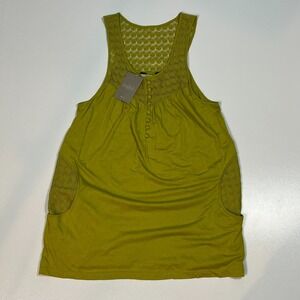 Anthropologie Ric Rac Sleeveless Top Sz M Green Crochet Lace Shirt w/Pockets NWT
